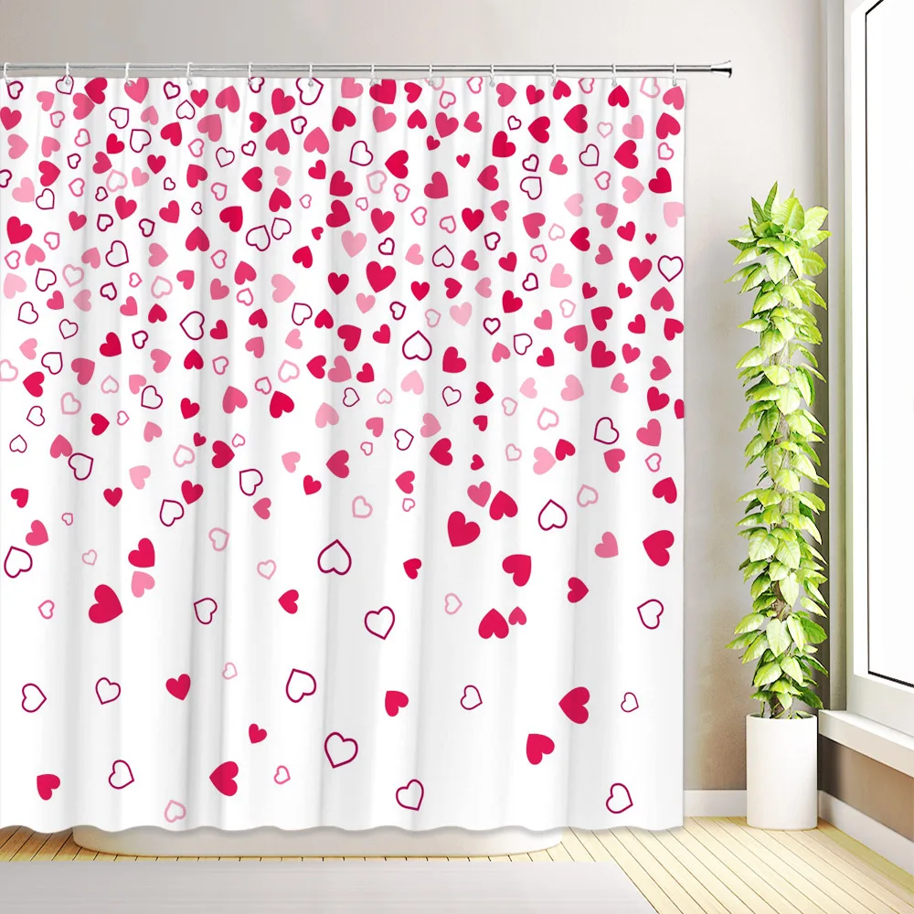 Pink Romantic Valentine's Day Shower Curtain Minimalist Red Love Heart Flamingo Bathroom Decor Fabric Bath Curtains with Hooks
Pink Romantic Valentine's Day Shower Curtain Minimalist Red Love Heart Flamingo Bathroom Decor Fabric Bath Curtains with Hooks