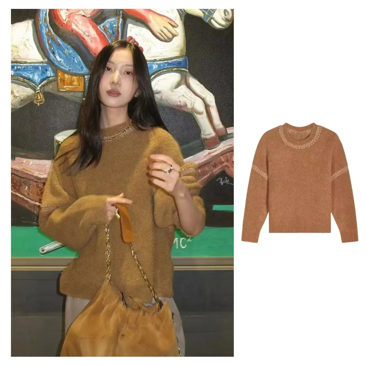 Soft Teddy Fleece Knit Sweater in Camel Color Autumn Early Morning Baggy Style Long Sleeve round Neck Knittedwear from China
Soft Teddy Fleece Knit Sweater in Camel Color Autumn Early Morning Baggy Style Long Sleeve round Neck Knittedwear from China