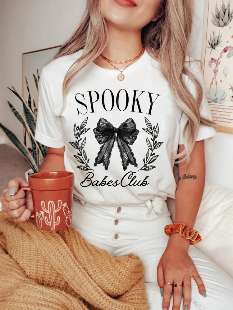 Retro T-Shirt Women's Cartoon Halloween Short Sleeve Printed Pattern Fun Versatile T-Shirt Women's O-Neck Basic Top T-Shirt.
Retro T-Shirt Women's Cartoon Halloween Short Sleeve Printed Pattern Fun Versatile T-Shirt Women's O-Neck Basic Top T-Shirt.