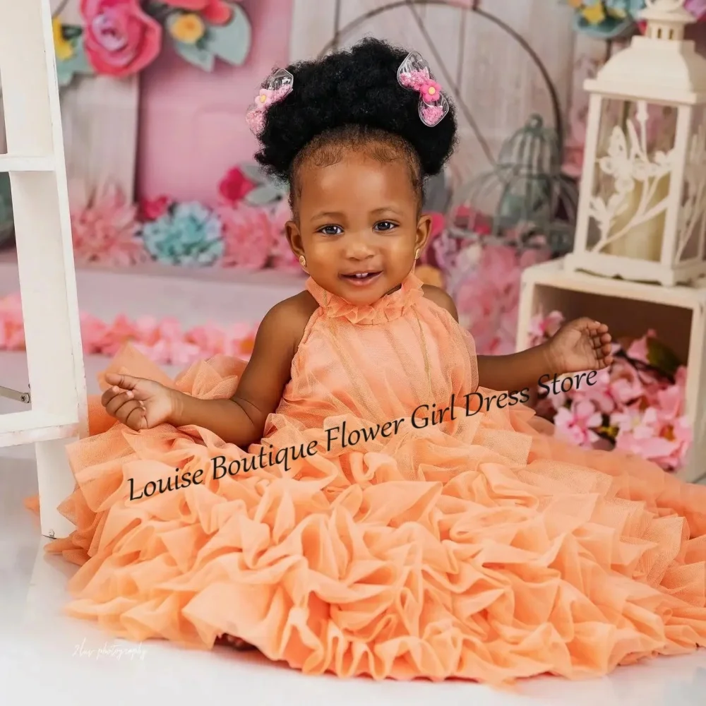 Lovely Flower Girl Dress Orange A-Line Halter Tiered Sleeveless Pleated Dress For Kids Cute First Communion Birthday Party Gowns
Lovely Flower Girl Dress Orange A-Line Halter Tiered Sleeveless Pleated Dress For Kids Cute First Communion Birthday Party Gowns