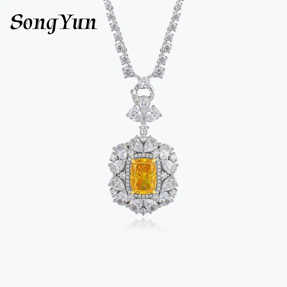 SONGYUN Luxury Jewelry 925 Sterling Silver Necklace Lab Grown Sapphire Cushion Engagement Necklace for Women 18K Gold Plated Nec
SONGYUN Luxury Jewelry 925 Sterling Silver Necklace Lab Grown Sapphire Cushion Engagement Necklace for Women 18K Gold Plated Nec