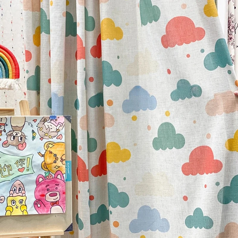 Children's Curtains for Living Room Bedroom Dining Cute Cartoon Cotton Linen Print Rainbow Cloud Luxury Custom Blackout Tulle
Children's Curtains for Living Room Bedroom Dining Cute Cartoon Cotton Linen Print Rainbow Cloud Luxury Custom Blackout Tulle