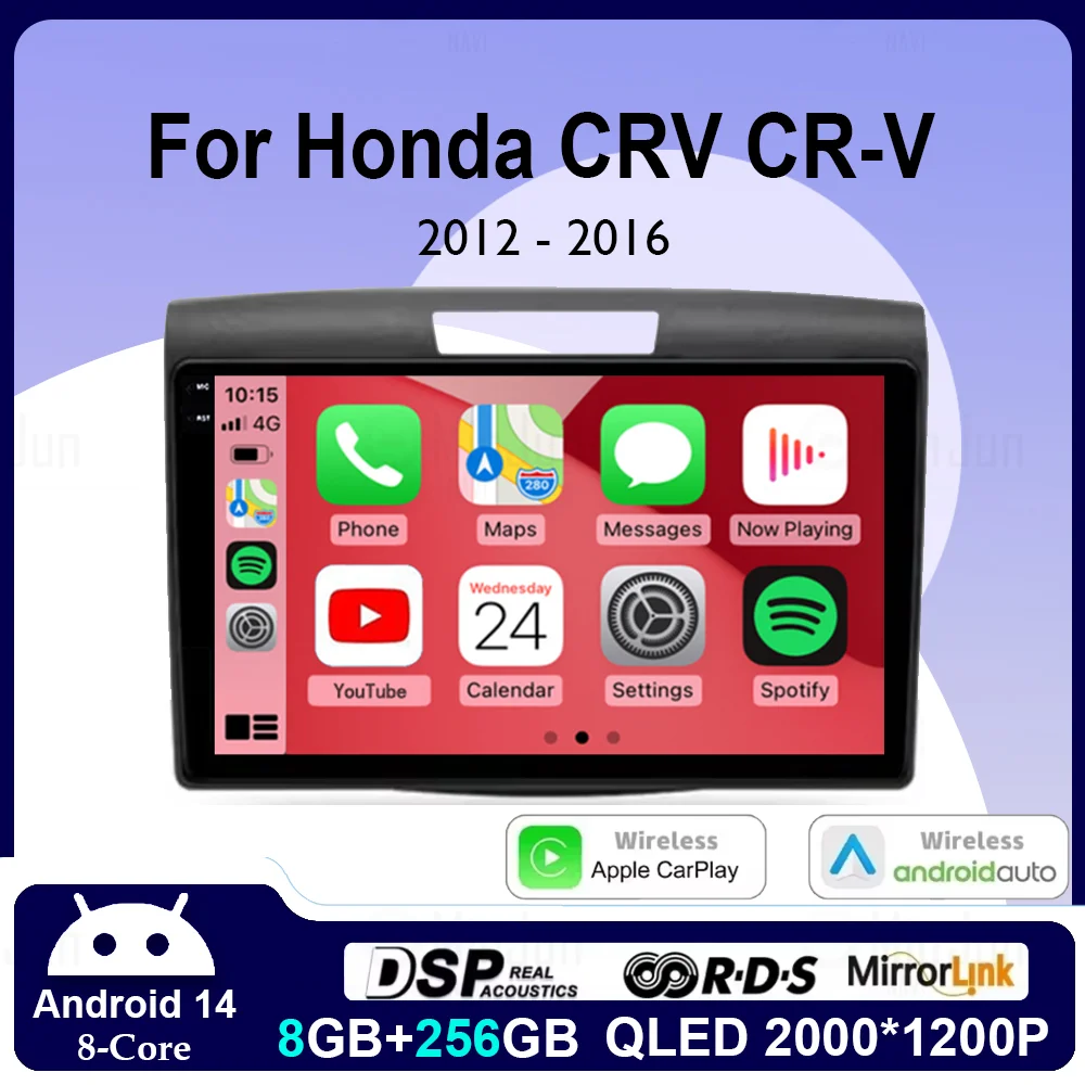9 inch Android 14 Wireless Carplay Auto For Honda 2012 2013 2014 2015 2016 CRV CR-V Car Radio Multimedia GPS Autoradio 4G+WIFI
9 inch Android 14 Wireless Carplay Auto For Honda 2012 2013 2014 2015 2016 CRV CR-V Car Radio Multimedia GPS Autoradio 4G+WIFI