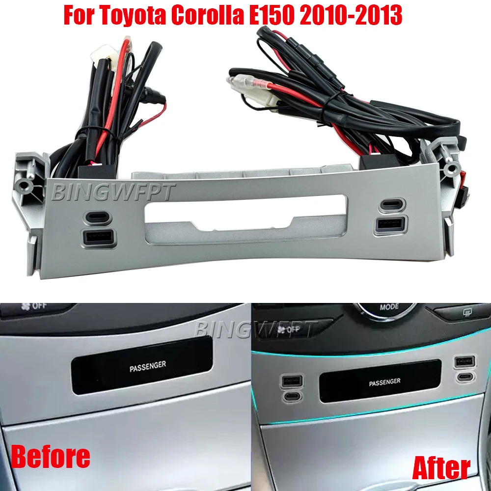 Auto Phone Fast Charging Adapter Car Charger QC3.0 And Type C PD USB Interface Socket Switch For Toyota Corolla E150 2010-2013
Auto Phone Fast Charging Adapter Car Charger QC3.0 And Type C PD USB Interface Socket Switch For Toyota Corolla E150 2010-2013