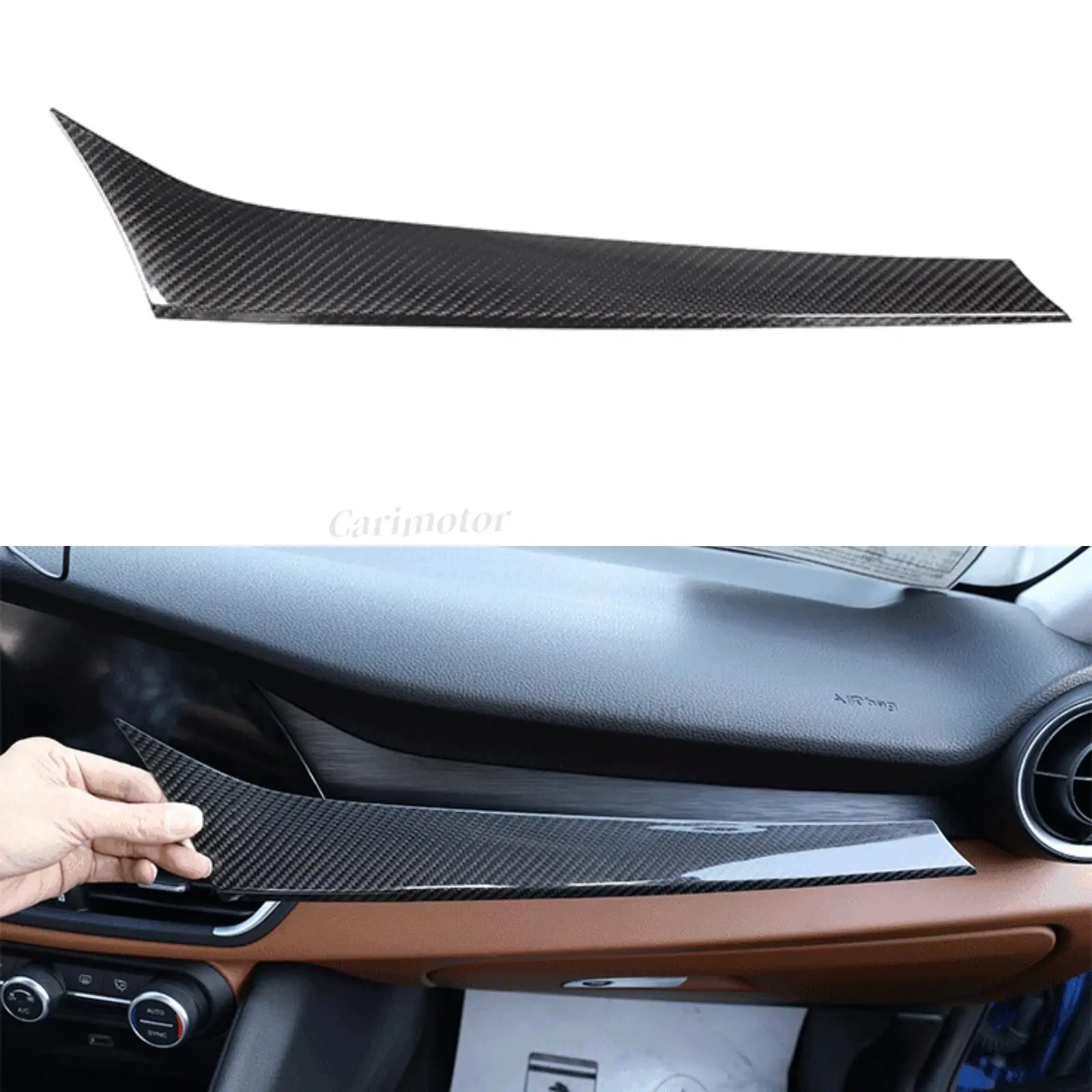 Real Carbon Fiber Black Copilot Dashboard Panel Cover Trim Decoration Sticker for Alfa Romeo Giulia 2018 2019 2020
Real Carbon Fiber Black Copilot Dashboard Panel Cover Trim Decoration Sticker for Alfa Romeo Giulia 2018 2019 2020