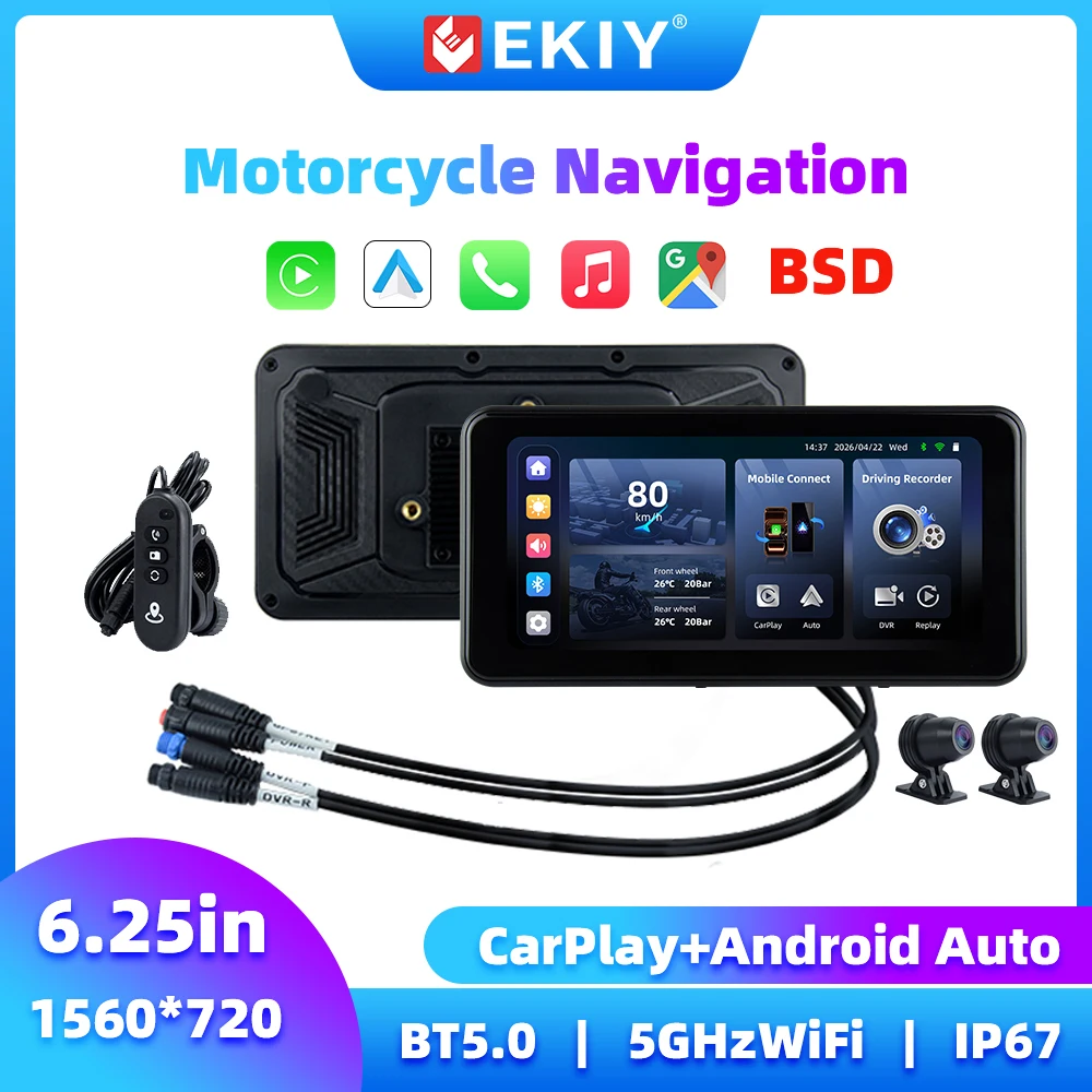 EKIY 6.25 Inch Motor GPS Motorcycle Carplay Monitor Wireless Carplay Android Auto Display Motorcycle GPS Screen for Motorcycle
EKIY 6.25 Inch Motor GPS Motorcycle Carplay Monitor Wireless Carplay Android Auto Display Motorcycle GPS Screen for Motorcycle