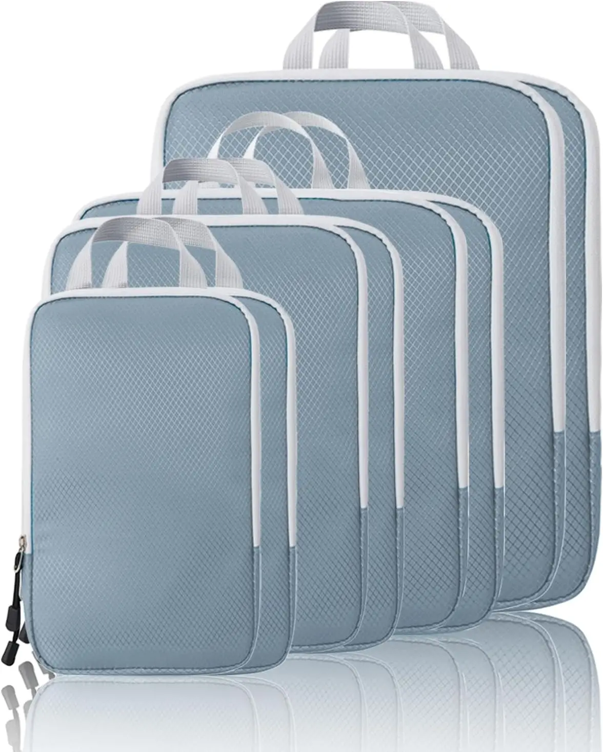 Compression Packing Cubes 8 Set for Travel, Lightweight Packable Organizer for Suitcases, Lake Blue & Grey
Compression Packing Cubes 8 Set for Travel, Lightweight Packable Organizer for Suitcases, Lake Blue & Grey