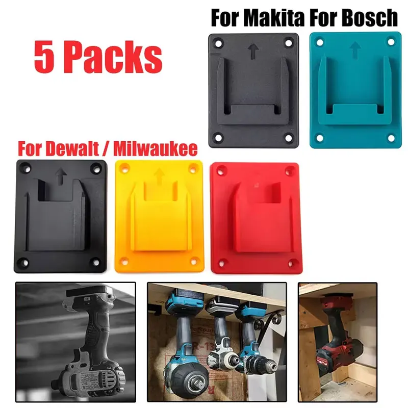 5Packs Tool Mount Storage Bracket for Makita/Bosch/Dewalt/Milwaukee 18V Li-ion Battery Tool Machine Drill Holder Slots Stand
5Packs Tool Mount Storage Bracket for Makita/Bosch/Dewalt/Milwaukee 18V Li-ion Battery Tool Machine Drill Holder Slots Stand