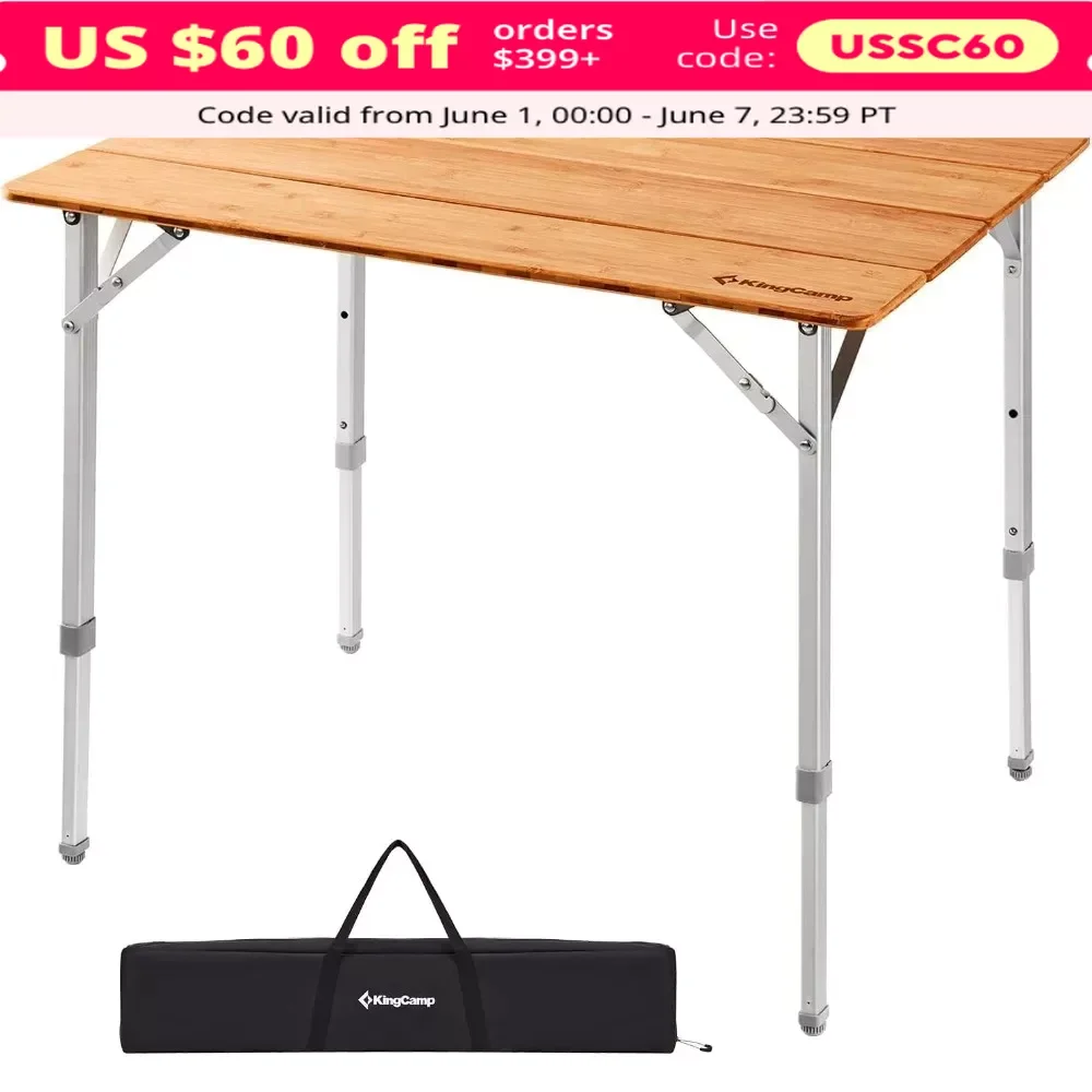 Folding Table Camping Table with Large Storage Bag, Adjustable Height Aluminum Legs Heavy Duty 4-Fold Portable Camp Tables
Folding Table Camping Table with Large Storage Bag, Adjustable Height Aluminum Legs Heavy Duty 4-Fold Portable Camp Tables