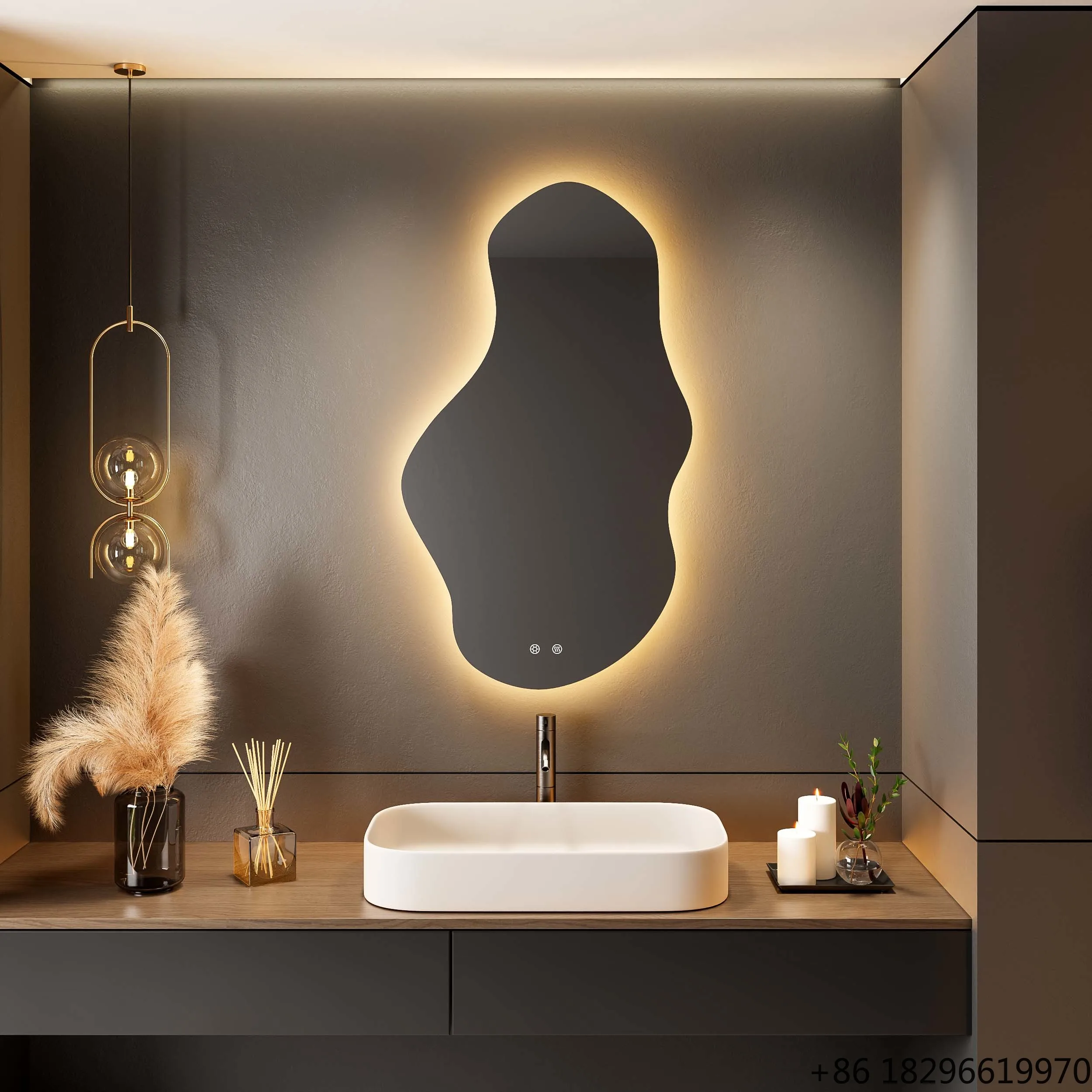 Smart LED Irregular Bathroom Mirror Anti-Fog 3 Colors Dimmable Wall Mounted Frameless Vanity Mirror with Lights
Smart LED Irregular Bathroom Mirror Anti-Fog 3 Colors Dimmable Wall Mounted Frameless Vanity Mirror with Lights