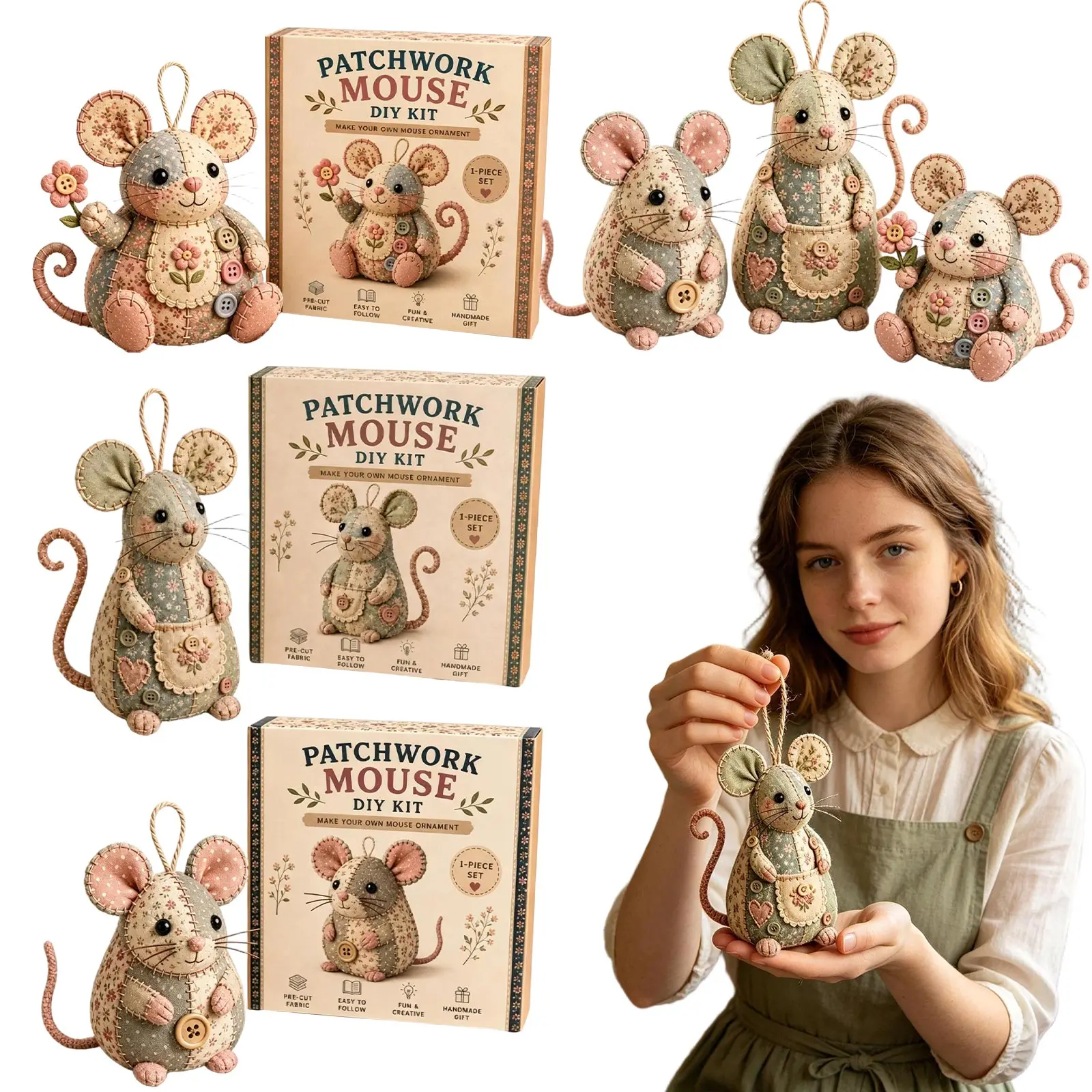 Cute Patchwork Mouse DIY Kit Animal Pattern Decorative Sewing Kit Handmade Craft Set For Beginners Lovers Adults
Cute Patchwork Mouse DIY Kit Animal Pattern Decorative Sewing Kit Handmade Craft Set For Beginners Lovers Adults