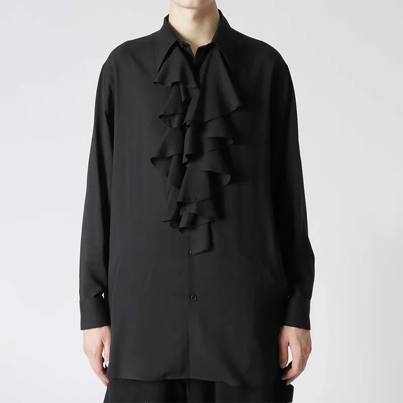 YOJI OOAK original design multi-pleated flowy fabric collar long sleeve shirt Layered recycled fiber shirt for men
YOJI OOAK original design multi-pleated flowy fabric collar long sleeve shirt Layered recycled fiber shirt for men