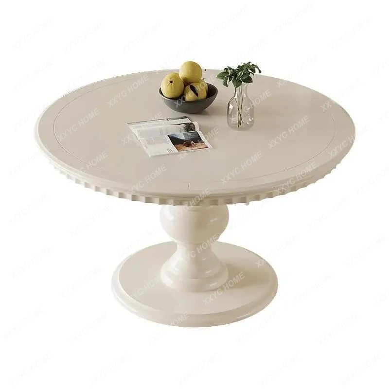 White restaurant dining table pure solid wood cream style French retro home furniture
White restaurant dining table pure solid wood cream style French retro home furniture