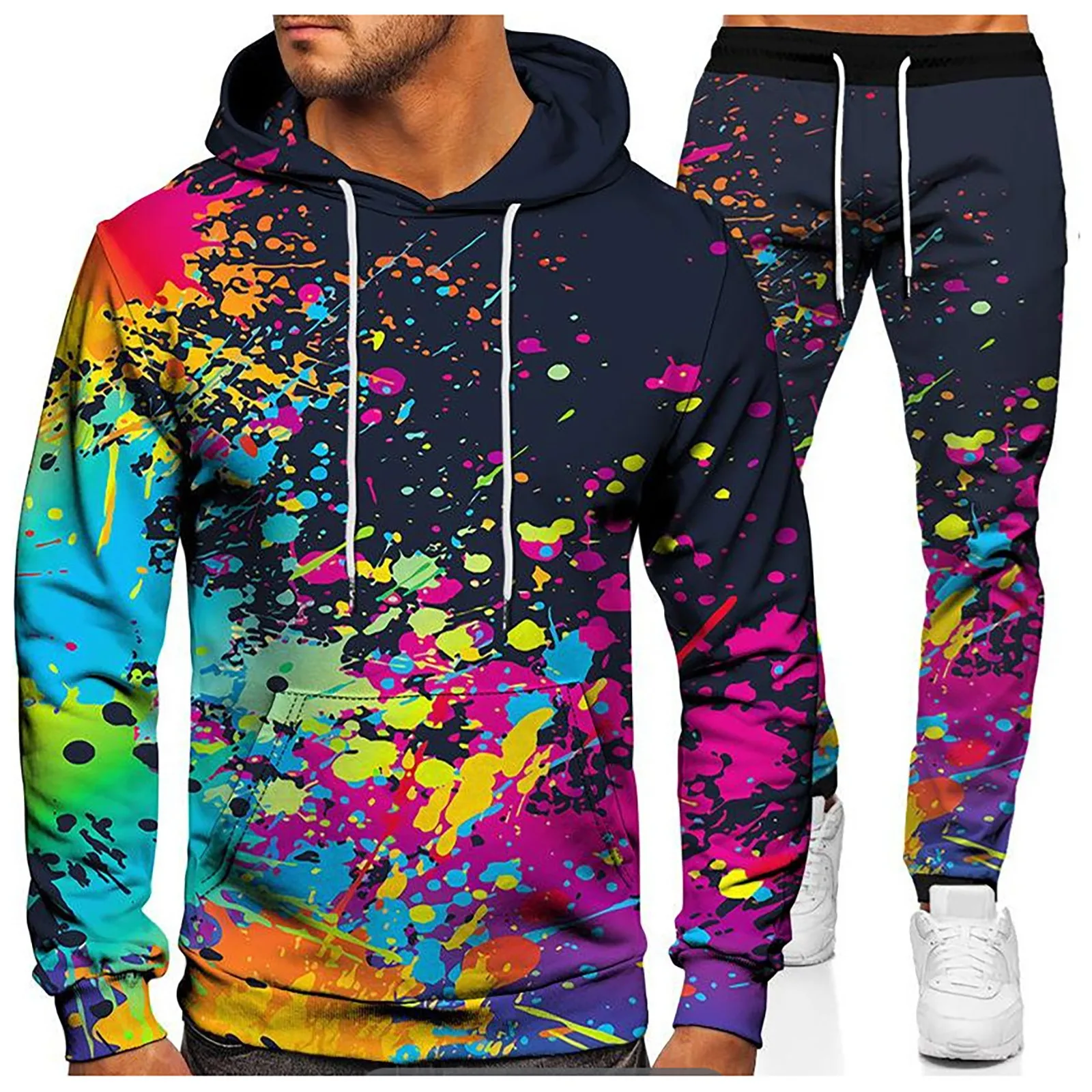 Мужской спортивный костюм с принтом Splash Ink Color, толстовка в стиле хип-хоп и спортивные штаны, спортивная одежда для бега, повседневная уличная одежда, мужская одежда
Мужской спортивный костюм с принтом Splash Ink Color, толстовка в стиле хип-хоп и спортивные штаны, спортивная одежда для бега, повседневная уличная одежда, мужская одежда