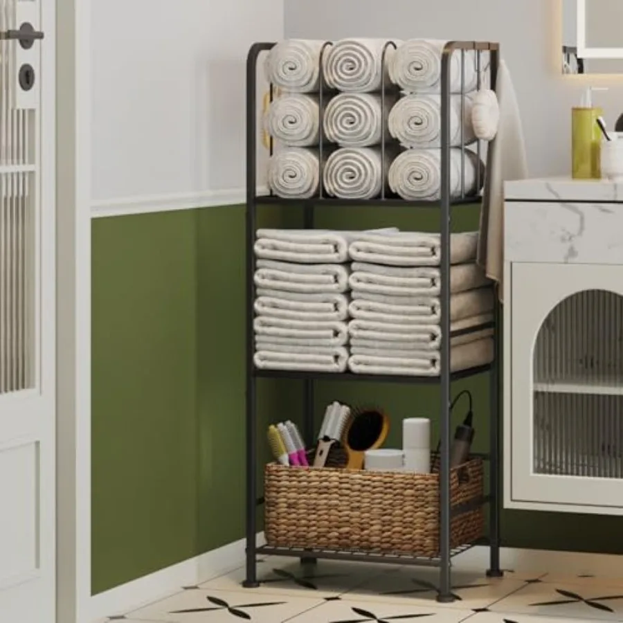 Towel Racks for Bathroom 3-Tier, Durable Metal Towel Rack Stand, Pool Items Holder, M-Shaped Detachable Dividers for Towel Stor
Towel Racks for Bathroom 3-Tier, Durable Metal Towel Rack Stand, Pool Items Holder, M-Shaped Detachable Dividers for Towel Stor
