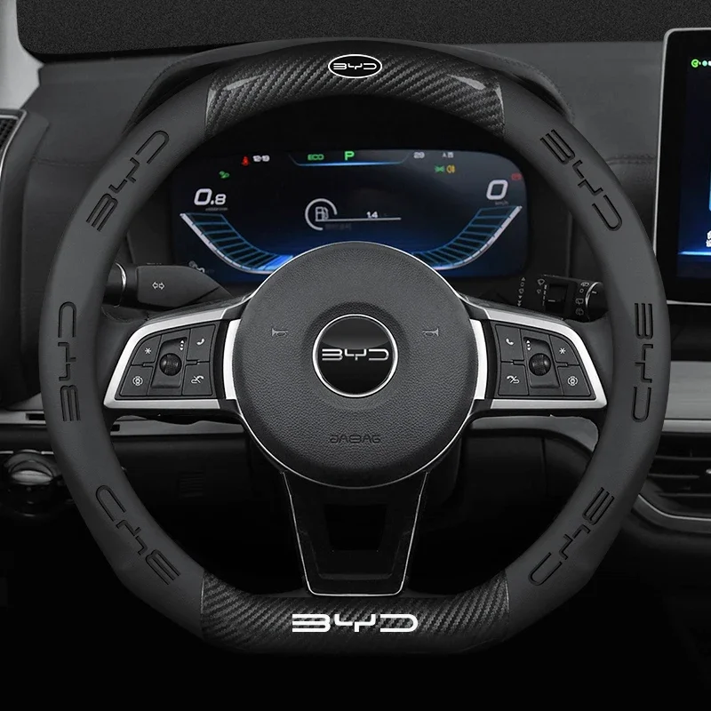 BYD Car Steering Wheel Cover Carbon Fiber Leather for BYD Atto 3 Han/Tang/Song/Yuan/Qin/Seal/Dolphin Car Non-Slip Best Seller
BYD Car Steering Wheel Cover Carbon Fiber Leather for BYD Atto 3 Han/Tang/Song/Yuan/Qin/Seal/Dolphin Car Non-Slip Best Seller
