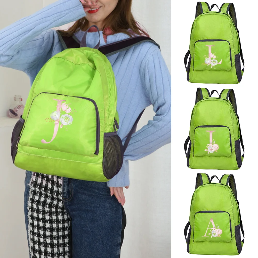 Foldable Backpack Outdoor Travel Hiking Folding Lightweight Bag Sport Hiking Gym Camping Pink Flower Letter Print Green Daypack
Foldable Backpack Outdoor Travel Hiking Folding Lightweight Bag Sport Hiking Gym Camping Pink Flower Letter Print Green Daypack