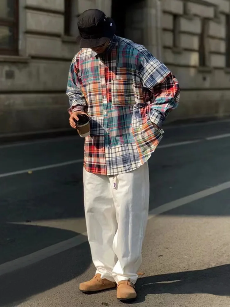 Long Sve y irt SSZ Nagahara Japanese Sle Retro Square Collar Patchwork Plaid Cotton Youth Faion All Seasons
Long Sve y irt SSZ Nagahara Japanese Sle Retro Square Collar Patchwork Plaid Cotton Youth Faion All Seasons