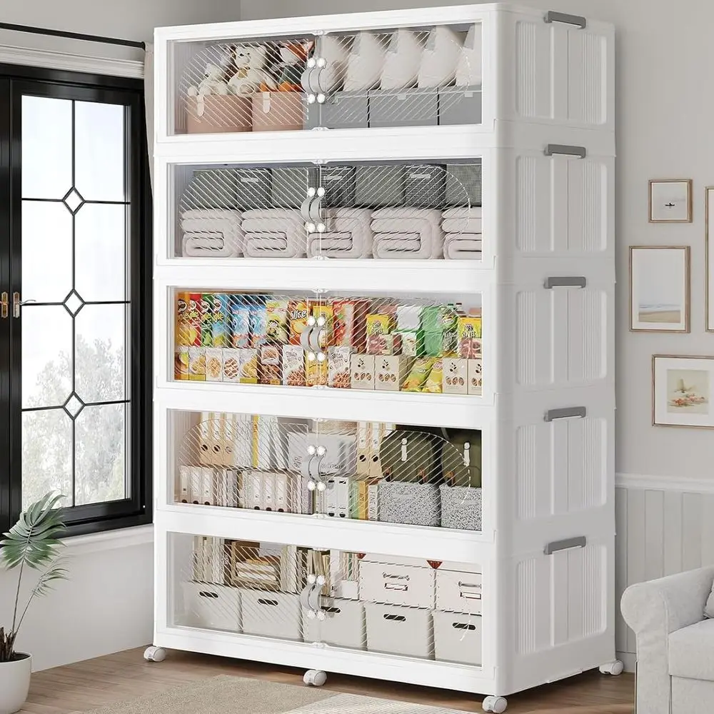 Extra Large Stackable Storage Bins with Lid, 300 Gallon Plastic Closet Organizers, Collapsible Cabinet Boxes with Wheels and Cle
Extra Large Stackable Storage Bins with Lid, 300 Gallon Plastic Closet Organizers, Collapsible Cabinet Boxes with Wheels and Cle