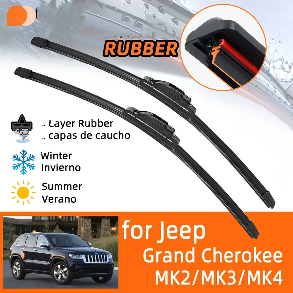 Suitable for Jeep Grand Cherokee MK2 MK3 MK4 1999-2020 rubber car windshield wiper, silent wiper, new model
Suitable for Jeep Grand Cherokee MK2 MK3 MK4 1999-2020 rubber car windshield wiper, silent wiper, new model