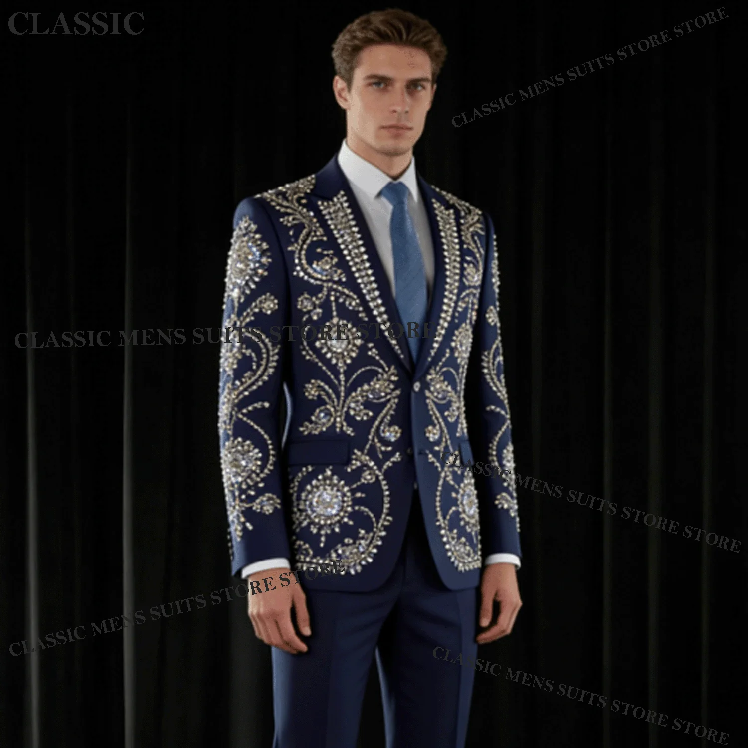 Customized Elegant Sequins Men Suits 2 Pieces Sets Male Party Blazer Luxury Groom Wedding Tuxedos Slim Diamond Costume Homme
Customized Elegant Sequins Men Suits 2 Pieces Sets Male Party Blazer Luxury Groom Wedding Tuxedos Slim Diamond Costume Homme