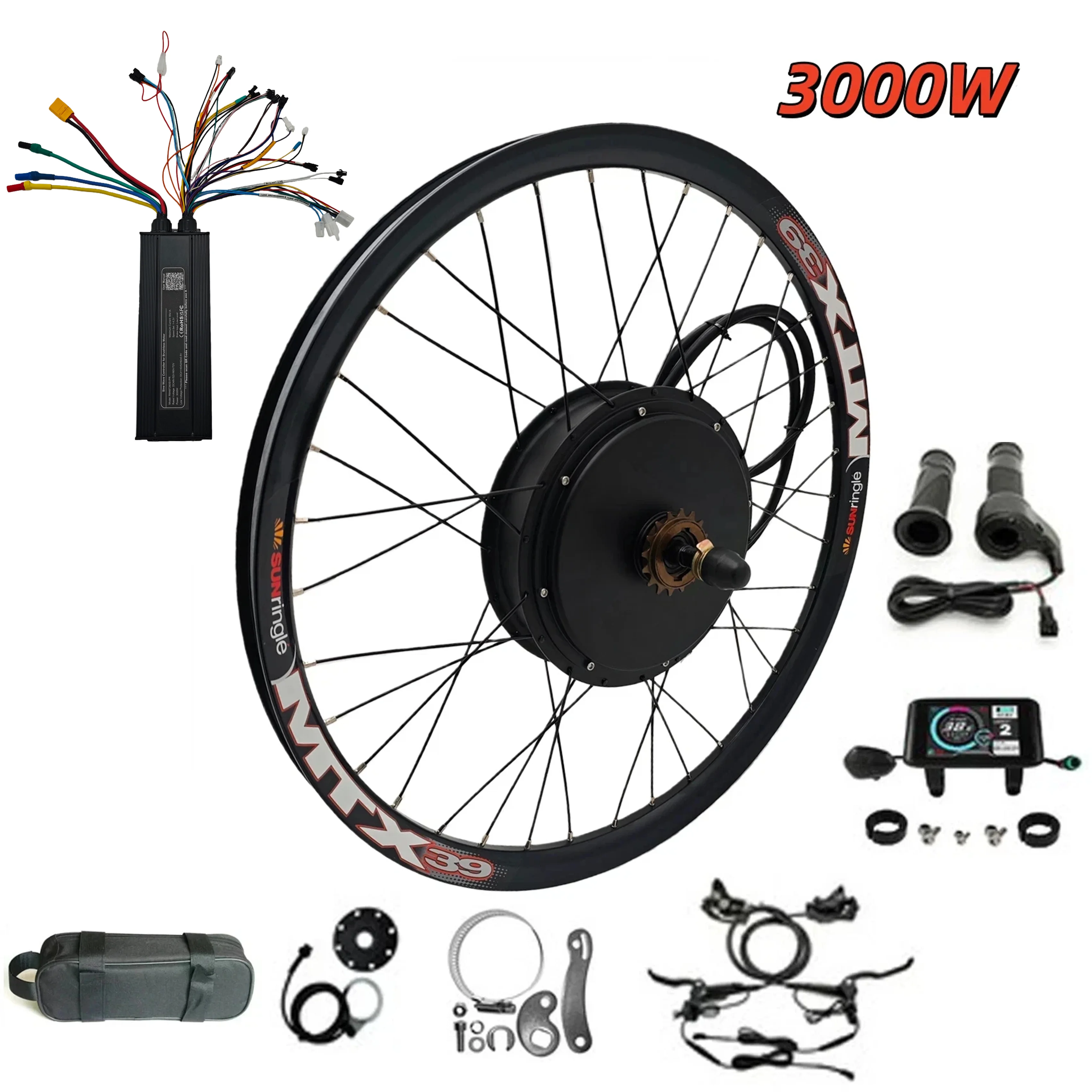 48V~72V MTX39 Rim, 26" 27.5" 29", Dropout 135/155mm | 3000W High Power E-Bike Rear Motor Wheel conversion kit
48V~72V MTX39 Rim, 26" 27.5" 29", Dropout 135/155mm | 3000W High Power E-Bike Rear Motor Wheel conversion kit