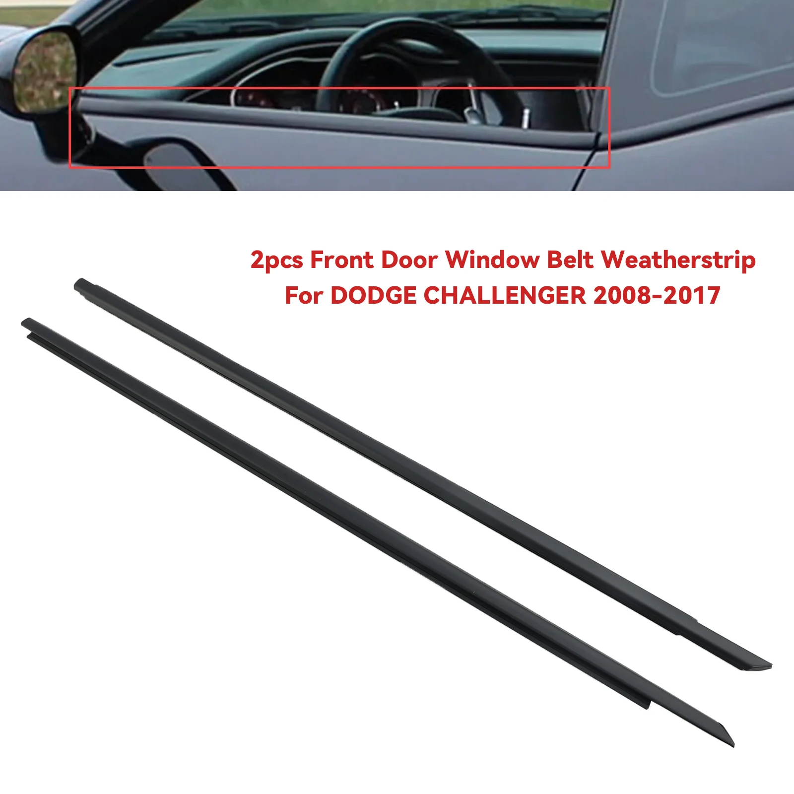 Artudatech 2pcs Front Door Window Belt Weatherstrip For DODGE CHALLENGER 2008-2017 Car Accessories
Artudatech 2pcs Front Door Window Belt Weatherstrip For DODGE CHALLENGER 2008-2017 Car Accessories