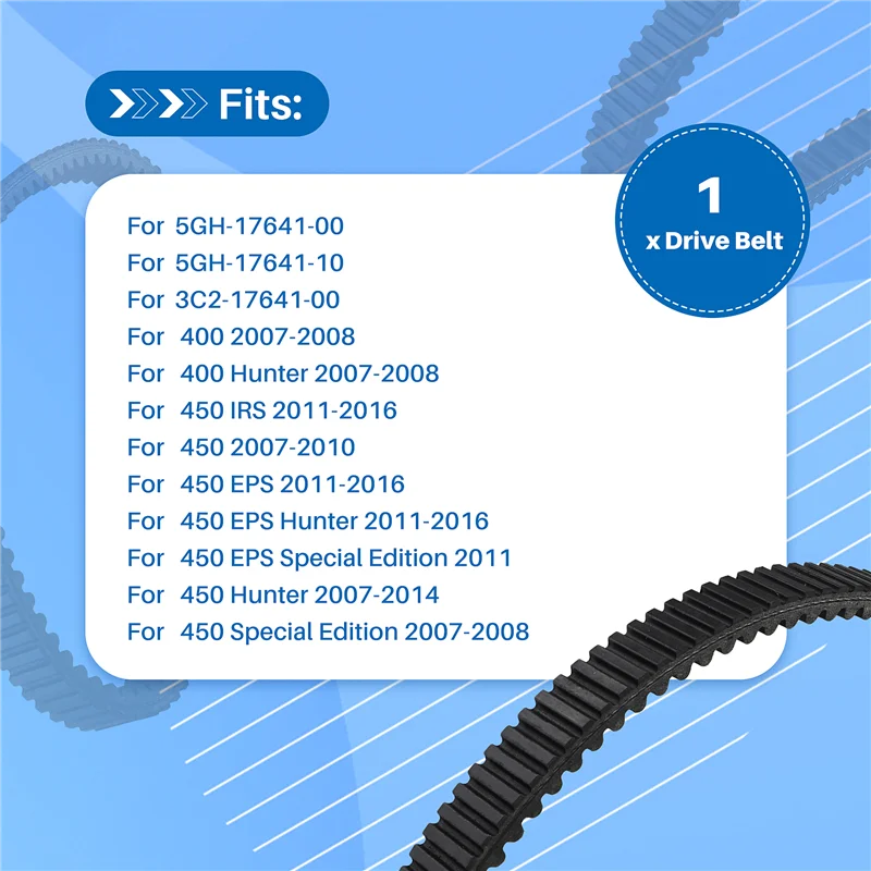 Motorcycle Drive Belt Transfer Belt For Yamaha 400 450 Grizzly 5GH-17641-00 5GH-17641-10 3C2-17641-00-T61C
Motorcycle Drive Belt Transfer Belt For Yamaha 400 450 Grizzly 5GH-17641-00 5GH-17641-10 3C2-17641-00-T61C