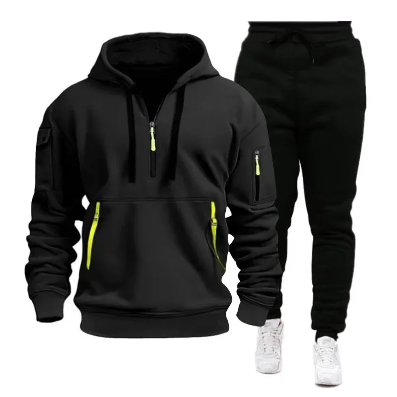 2024 Cross-border Sports Sweater Men's Multi-Pocket Zipper Hoodie Sweatpants Set
2024 Cross-border Sports Sweater Men's Multi-Pocket Zipper Hoodie Sweatpants Set