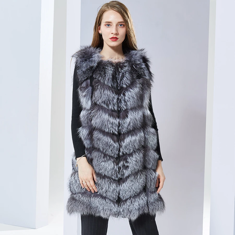 Natural Fox Fur Vest Long Silver Fox Fur Waistcoat Winter Warm Genuine Fur Vest Womens Luxury Clothing High Quality
Natural Fox Fur Vest Long Silver Fox Fur Waistcoat Winter Warm Genuine Fur Vest Womens Luxury Clothing High Quality