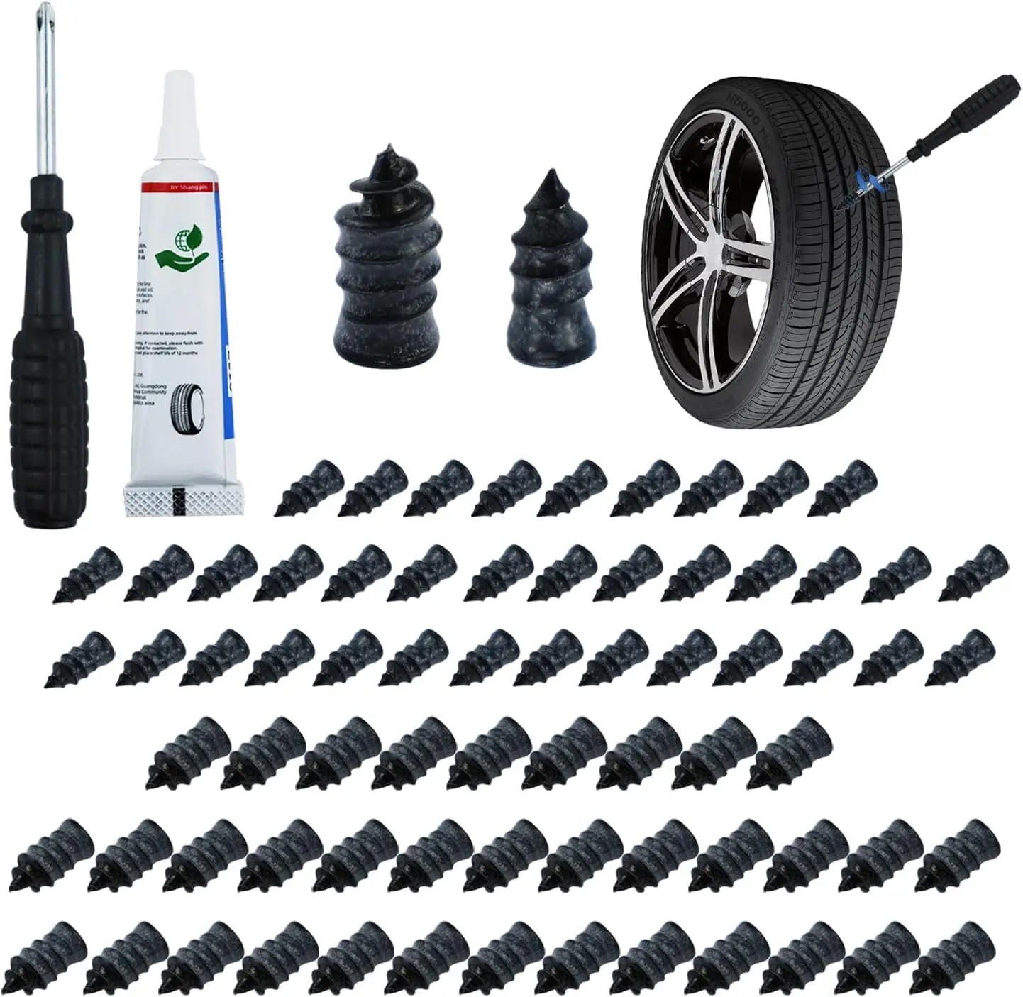 70 Pcs Tire Repair Rubber Nails, Fast Self-Service Tool for Car Motorcycle Jeep Tire Puncture Repair
70 Pcs Tire Repair Rubber Nails, Fast Self-Service Tool for Car Motorcycle Jeep Tire Puncture Repair