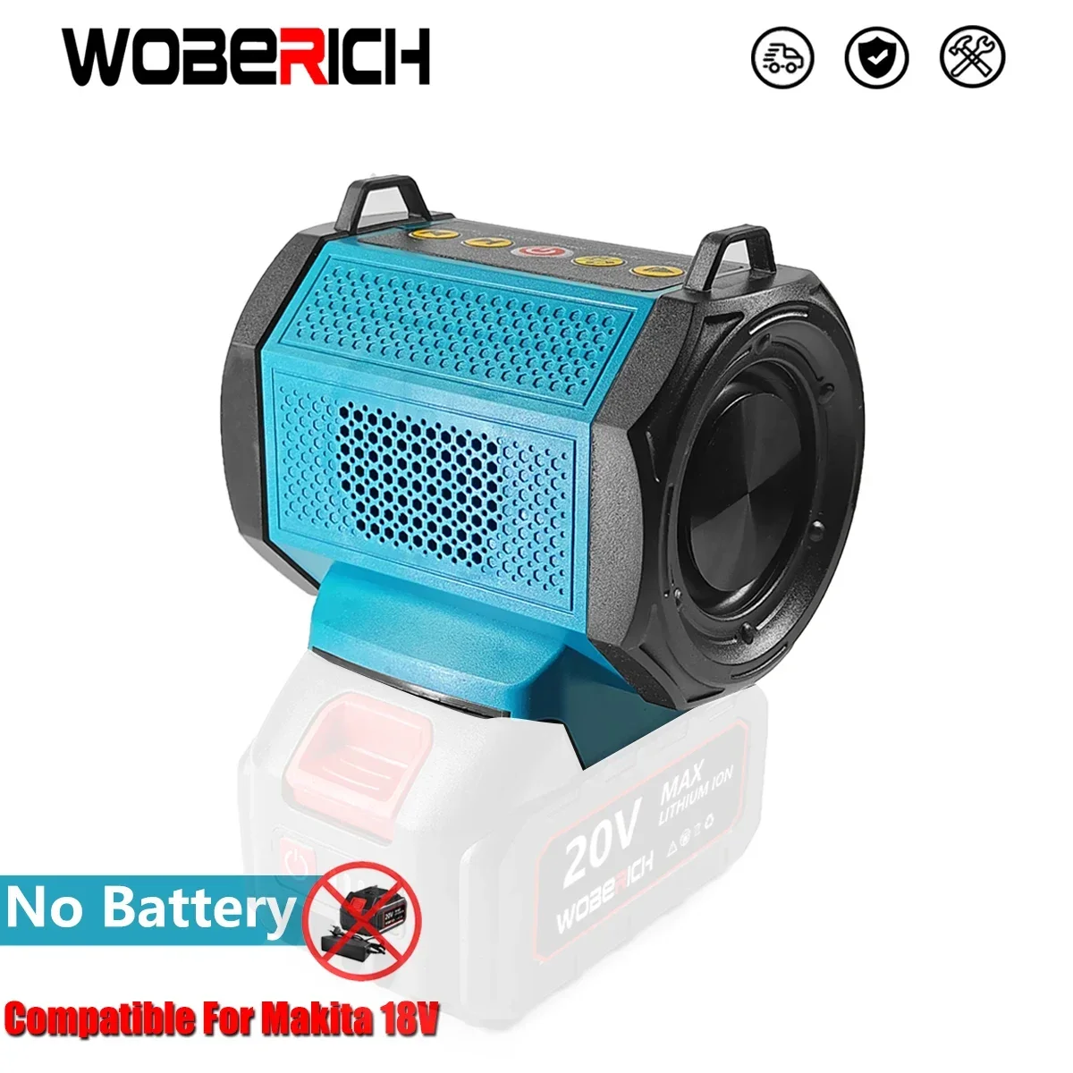 Cordless Speaker Type-C Port Bluetooth-compatible Player Loudspeaker Amplifier for Makita 18V Battery(No battery)
Cordless Speaker Type-C Port Bluetooth-compatible Player Loudspeaker Amplifier for Makita 18V Battery(No battery)