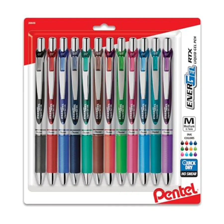 EnerGel RTX Retractable Liquid Gel Pens, 0.7mm,Assorted Colors, Ultimate Writing Pens, Best Writing Pens for Office, School and
EnerGel RTX Retractable Liquid Gel Pens, 0.7mm,Assorted Colors, Ultimate Writing Pens, Best Writing Pens for Office, School and