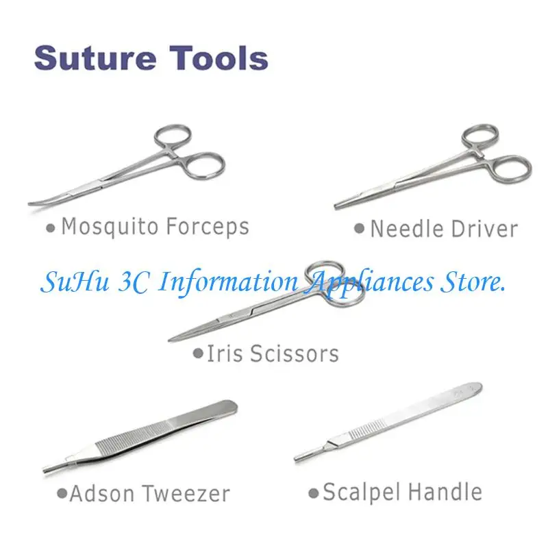 Suture Practice Set with 14 Wounds Silicone Skin Pad and Tool for Training
Suture Practice Set with 14 Wounds Silicone Skin Pad and Tool for Training