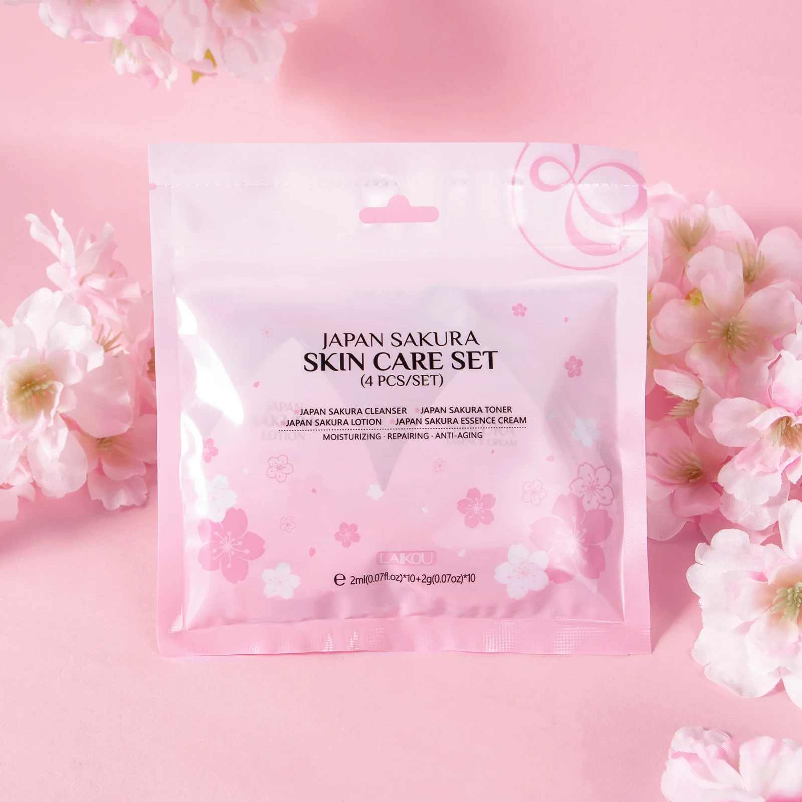 LAIKOU Japanese Sakura Skin Care Set, 4pcs Trial Travel Kit Cleanser Toner Lotion Cream, Moisturizing Foil Pack Sample 2gx4x5
LAIKOU Japanese Sakura Skin Care Set, 4pcs Trial Travel Kit Cleanser Toner Lotion Cream, Moisturizing Foil Pack Sample 2gx4x5
