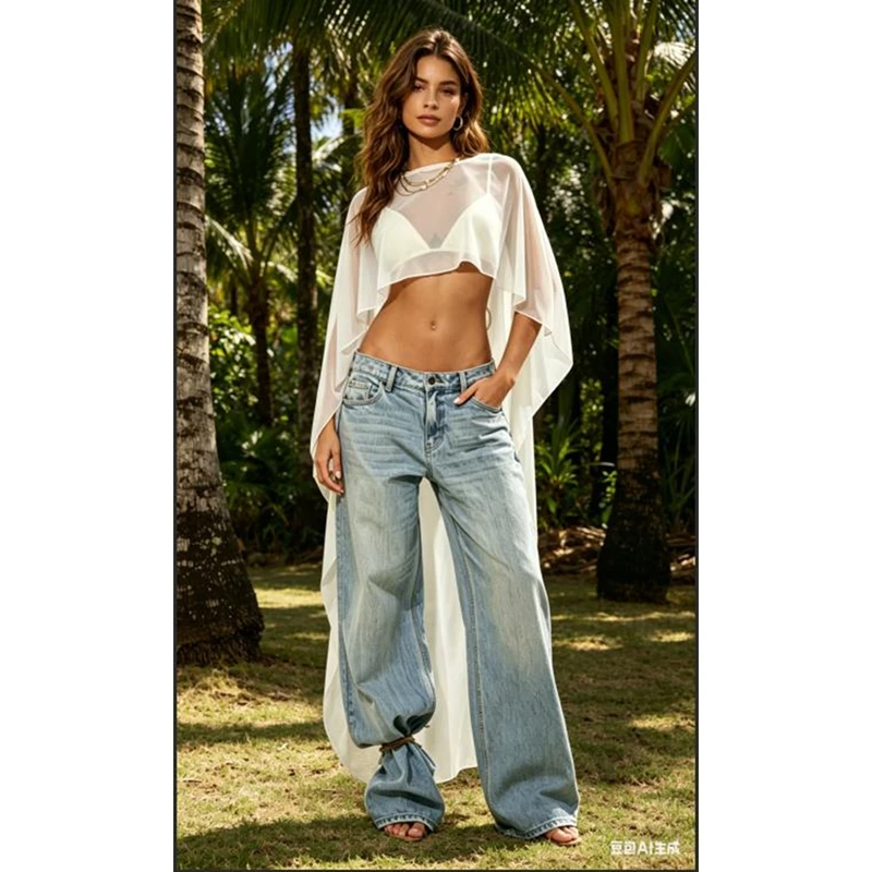 Women's Sheer Mesh Cape Top Cropped Front Long Flowing Back See Through Poncho Shirt Cover Up Elegant Bridal Capelets
Women's Sheer Mesh Cape Top Cropped Front Long Flowing Back See Through Poncho Shirt Cover Up Elegant Bridal Capelets