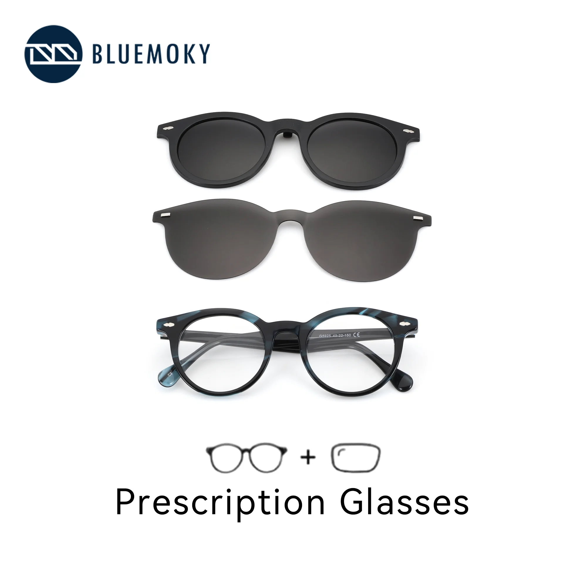 BLUEMOKY L Size Round Myopia Magnetic Clip On Sunglasses For Mens Prescription Glasses Driving Day Night Use
BLUEMOKY L Size Round Myopia Magnetic Clip On Sunglasses For Mens Prescription Glasses Driving Day Night Use