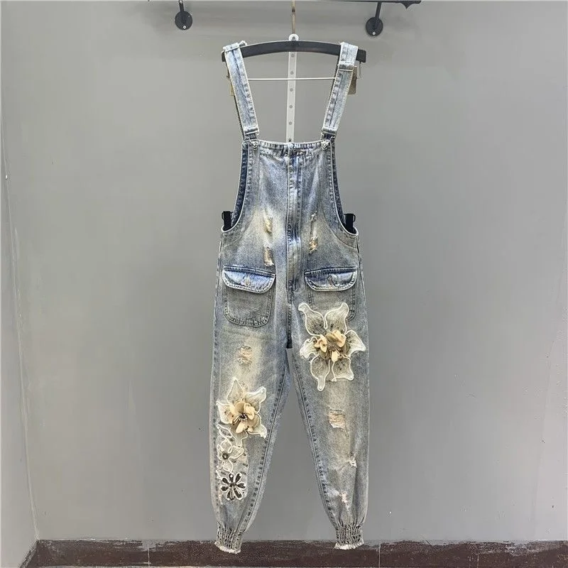 Casual Denim Overalls Flouquet 3D Embellied Heavy-Du Adjustable Straps Long Pants for Young Women Summer Collection
Casual Denim Overalls Flouquet 3D Embellied Heavy-Du Adjustable Straps Long Pants for Young Women Summer Collection