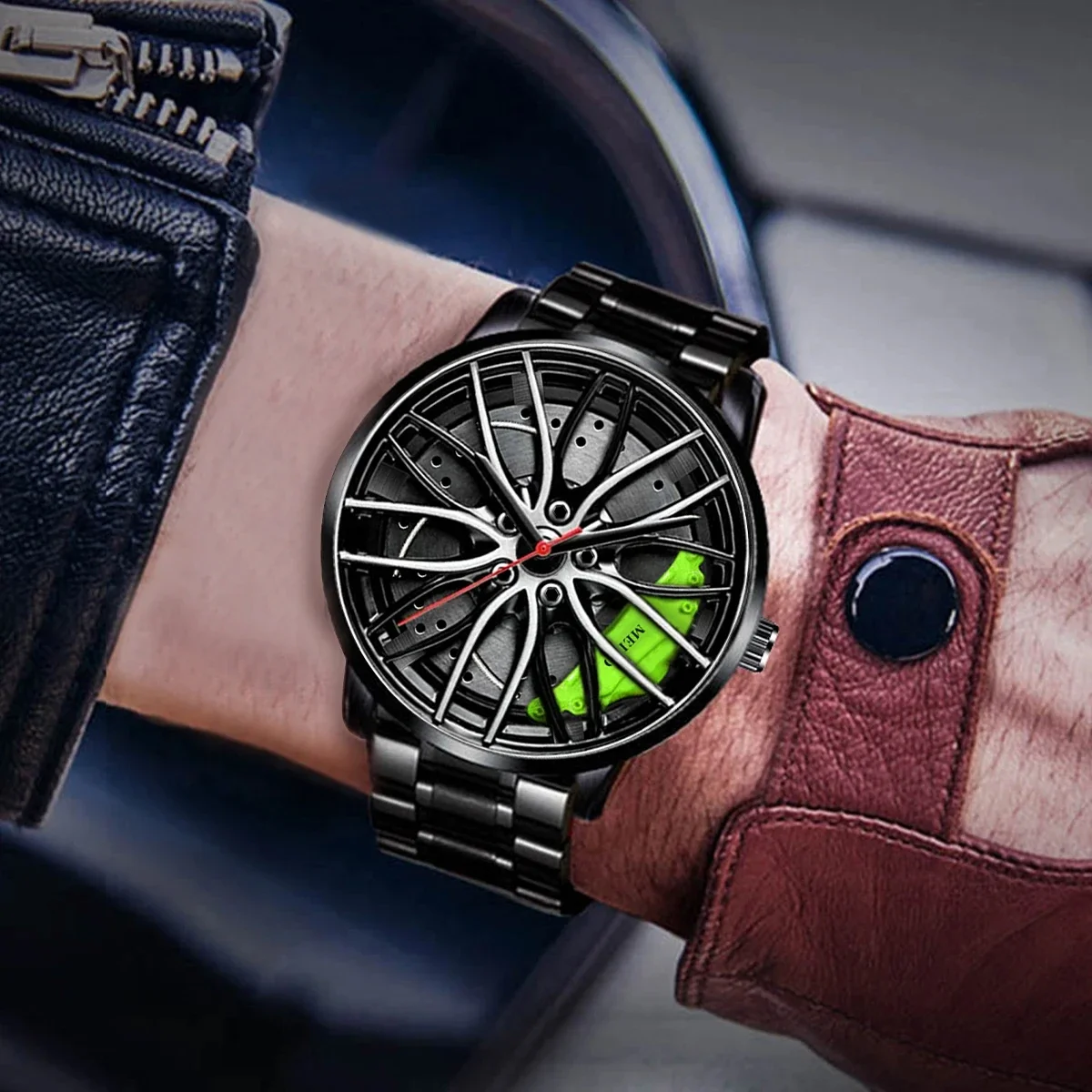 Car Watches For Men Waterproof Stainless Steel Quartz Wrist Watch Sports Men's Watches With Car Wheel Rim Hub Design
Car Watches For Men Waterproof Stainless Steel Quartz Wrist Watch Sports Men's Watches With Car Wheel Rim Hub Design