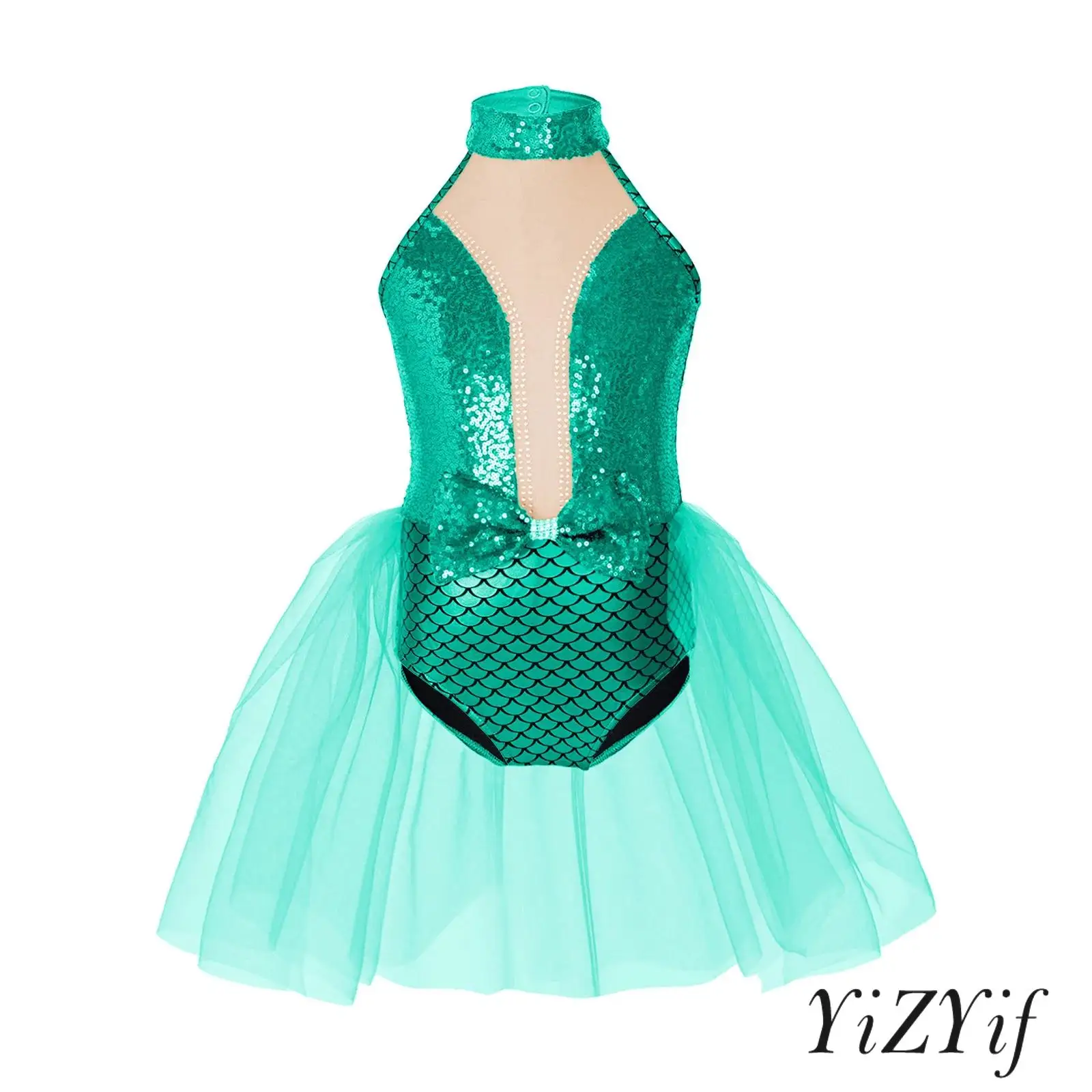 Girls Sleeveless Sequin Bowknot Decoration Patchwork Bodysuit Jumpsuit Attached with Tulle Skirt for Ballet Dance Performance
Girls Sleeveless Sequin Bowknot Decoration Patchwork Bodysuit Jumpsuit Attached with Tulle Skirt for Ballet Dance Performance