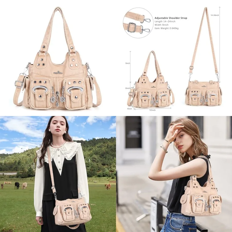 Small Hobo Purses for Women, Washed Vegan Leather Multi-Pocket Purse, Shoulder Handbag with Adjustable Strap
Small Hobo Purses for Women, Washed Vegan Leather Multi-Pocket Purse, Shoulder Handbag with Adjustable Strap