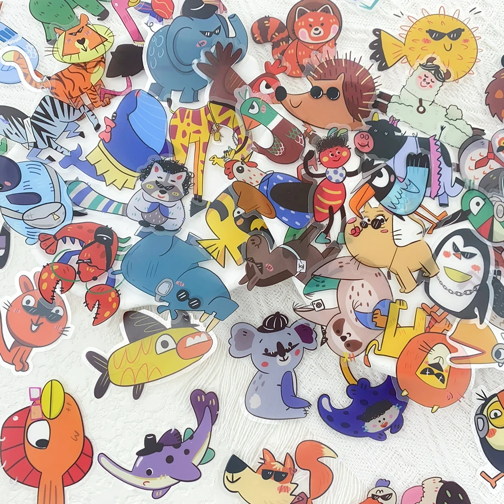 50pcs Cartoon Fashion Animals Transparent PET Stickers Decals For Phone Laptop Skateboard Scrapbook DIY Aesthetic Stickers
50pcs Cartoon Fashion Animals Transparent PET Stickers Decals For Phone Laptop Skateboard Scrapbook DIY Aesthetic Stickers