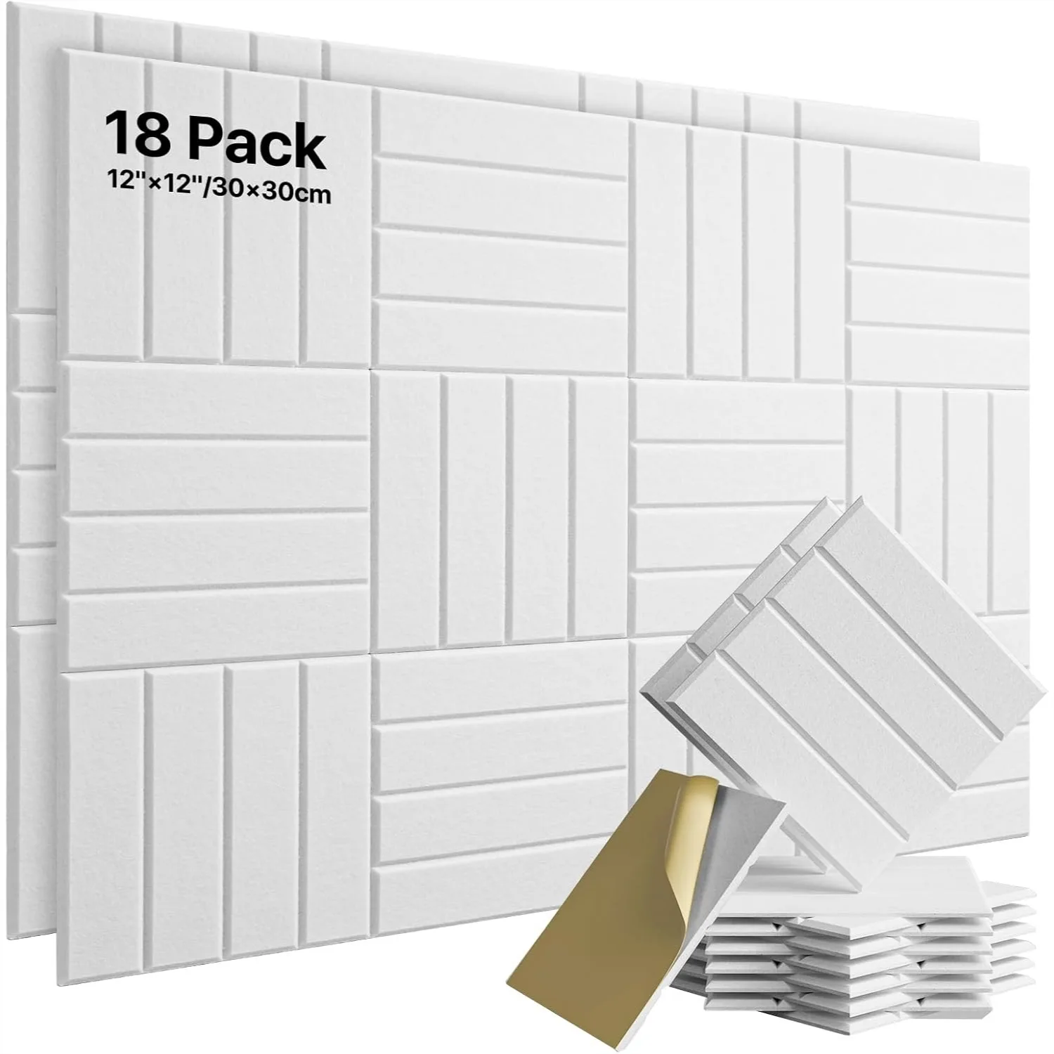 18 Pack Sound Proof Foam Panels, Self-Adhesive Acoustic Panels Sound Absorbing, 12x12x0.4" High Density for Walls, Ceiling, Home
18 Pack Sound Proof Foam Panels, Self-Adhesive Acoustic Panels Sound Absorbing, 12x12x0.4" High Density for Walls, Ceiling, Home