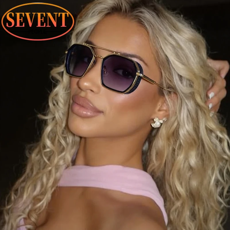 Vintage Square Punk Sunglasses Women 2025 Luxury Brand Trendy Metal Polygon Double Beam Sunglass For Ladies Outdoor Shades UV400
Vintage Square Punk Sunglasses Women 2025 Luxury Brand Trendy Metal Polygon Double Beam Sunglass For Ladies Outdoor Shades UV400