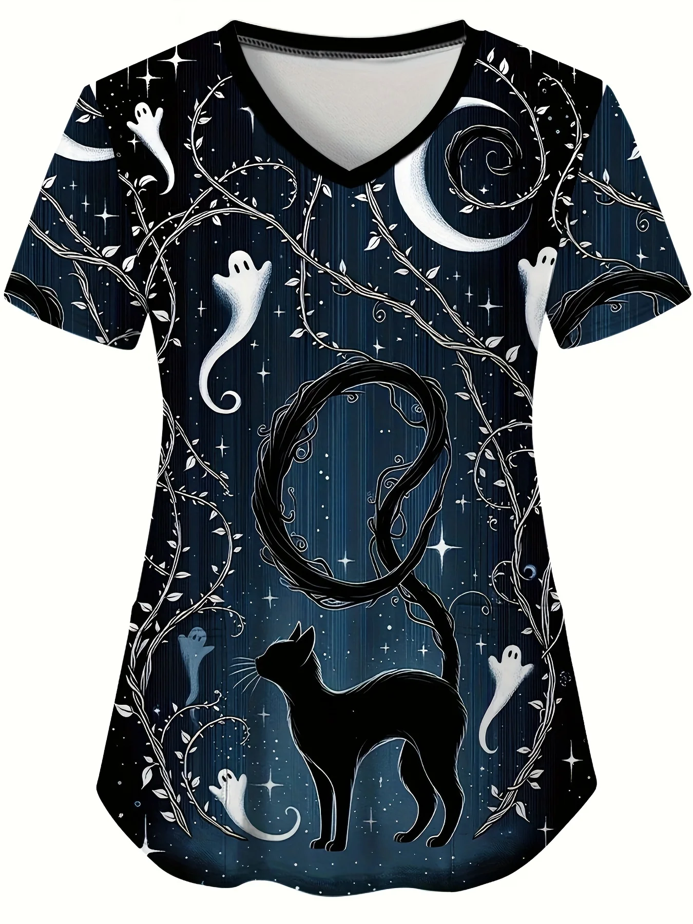 2025 Halloween Cat & Moon Print V-neck Scrub Top, Comfortable Care Uniform for Doctor, Nurse, Dentist, Women's Working Clothing
2025 Halloween Cat & Moon Print V-neck Scrub Top, Comfortable Care Uniform for Doctor, Nurse, Dentist, Women's Working Clothing