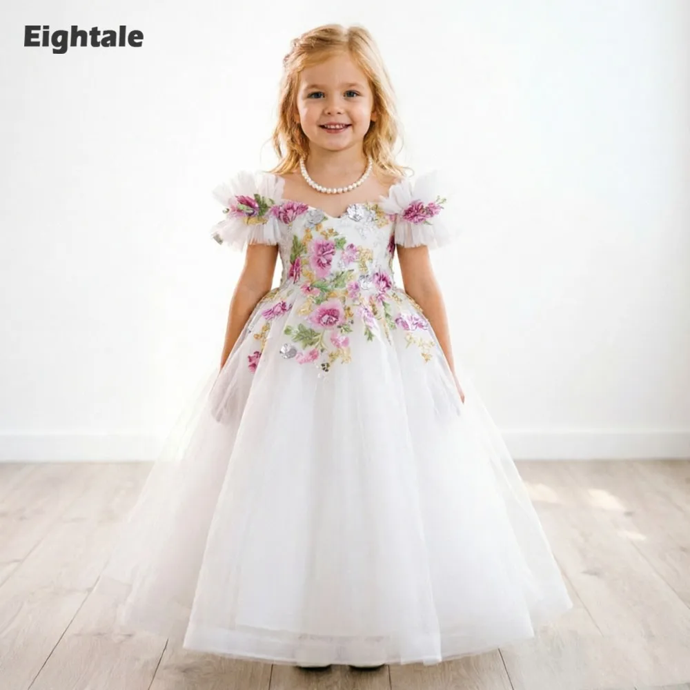 Arabic Flower Girl Dresses Off Shoulder 3d Flowers Customized Tulle First Communion Girl Party Gown Children
Arabic Flower Girl Dresses Off Shoulder 3d Flowers Customized Tulle First Communion Girl Party Gown Children