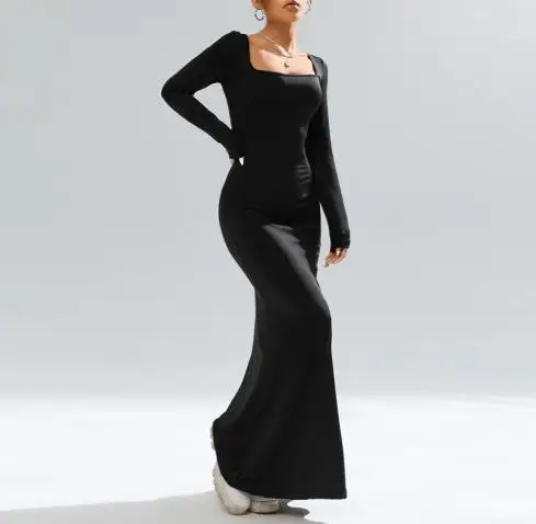 Tight fitting women's summer square neck sexy simple elegant waist cinched knitted hip hugging fishtail dress suitable for party
Tight fitting women's summer square neck sexy simple elegant waist cinched knitted hip hugging fishtail dress suitable for party