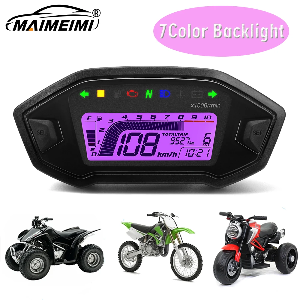 Motorcycle Digital Speedometer Gauge 10000rpm Speedometer 7 Colors Adjust Tachometer for 2-4 Cylinders Cluster Turn Signal Light
Motorcycle Digital Speedometer Gauge 10000rpm Speedometer 7 Colors Adjust Tachometer for 2-4 Cylinders Cluster Turn Signal Light