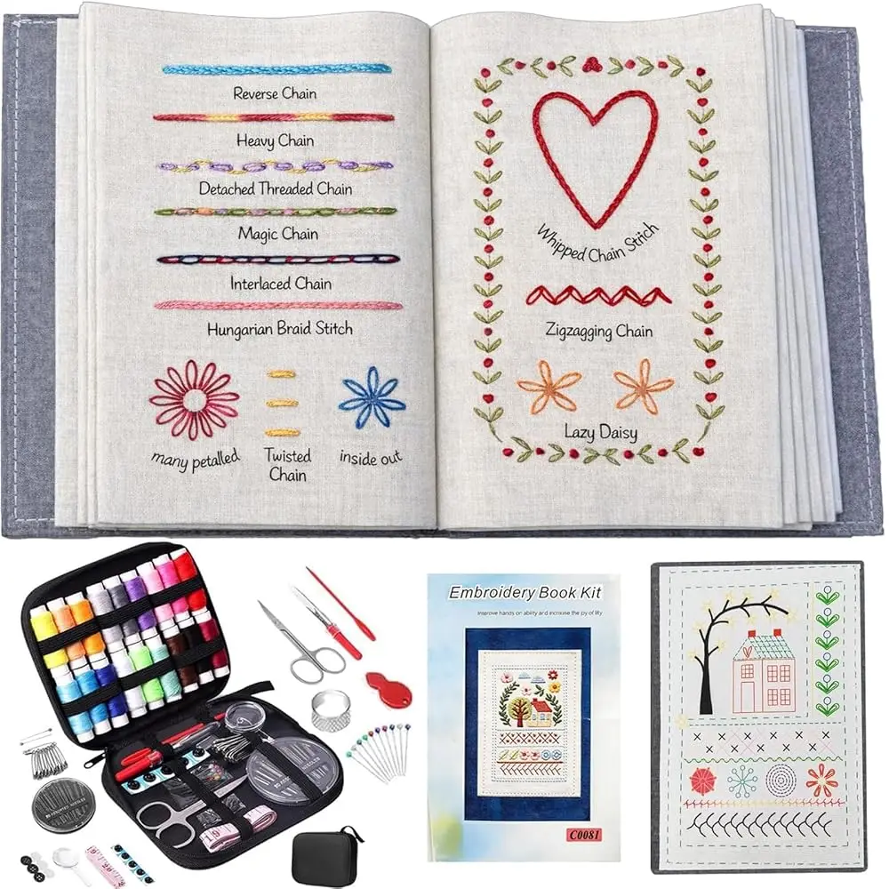 2026 New Upgrade Embroidery Stitch Book Kit Sampler for Beginners, DIY Hand Embroidery Books Kit with Fabric Pages, Practice
2026 New Upgrade Embroidery Stitch Book Kit Sampler for Beginners, DIY Hand Embroidery Books Kit with Fabric Pages, Practice
