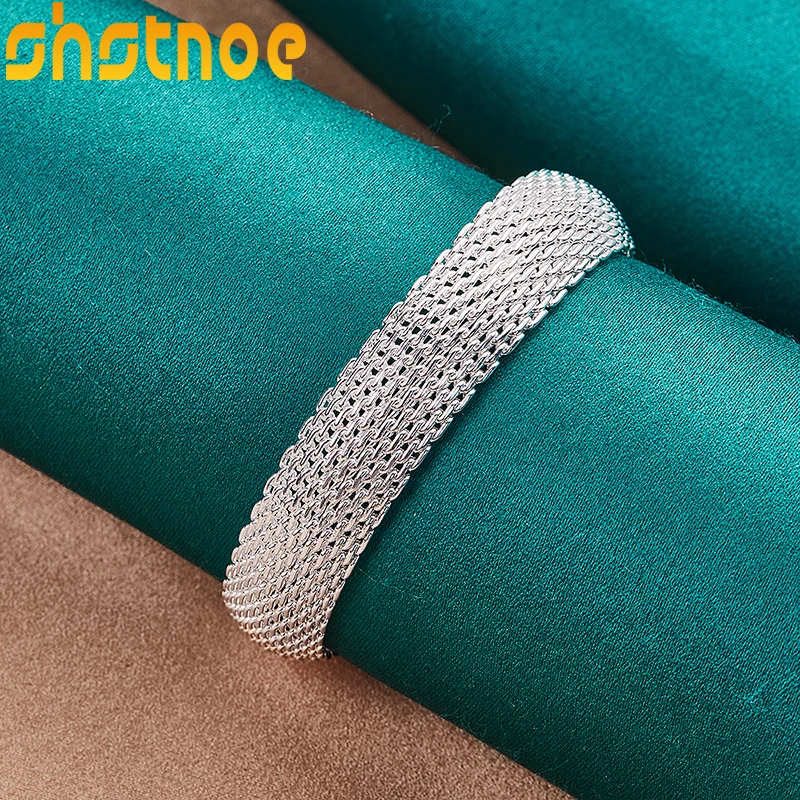 SHSTONE 925 Sterling Silver 20mm Network Bangle Bracelet For Man Women Fashion Charm Noble Engagement Wedding Party Jewelry Gift
SHSTONE 925 Sterling Silver 20mm Network Bangle Bracelet For Man Women Fashion Charm Noble Engagement Wedding Party Jewelry Gift